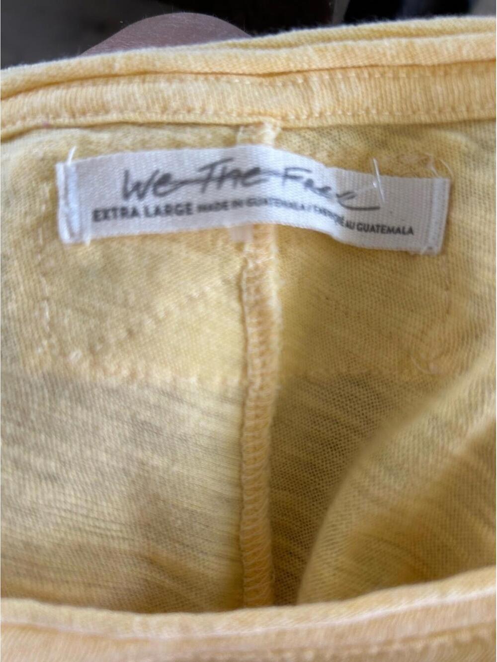 Free People We The Free Be My Baby Tee in Yellow Butter Size XLarge NWOT - Picture 6 of 6